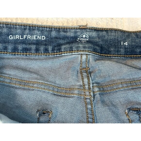 St. Johns Bay Girlfriend Fit Womens Light Blue Denim Jeans Sz 14 - Picture 8 of 9